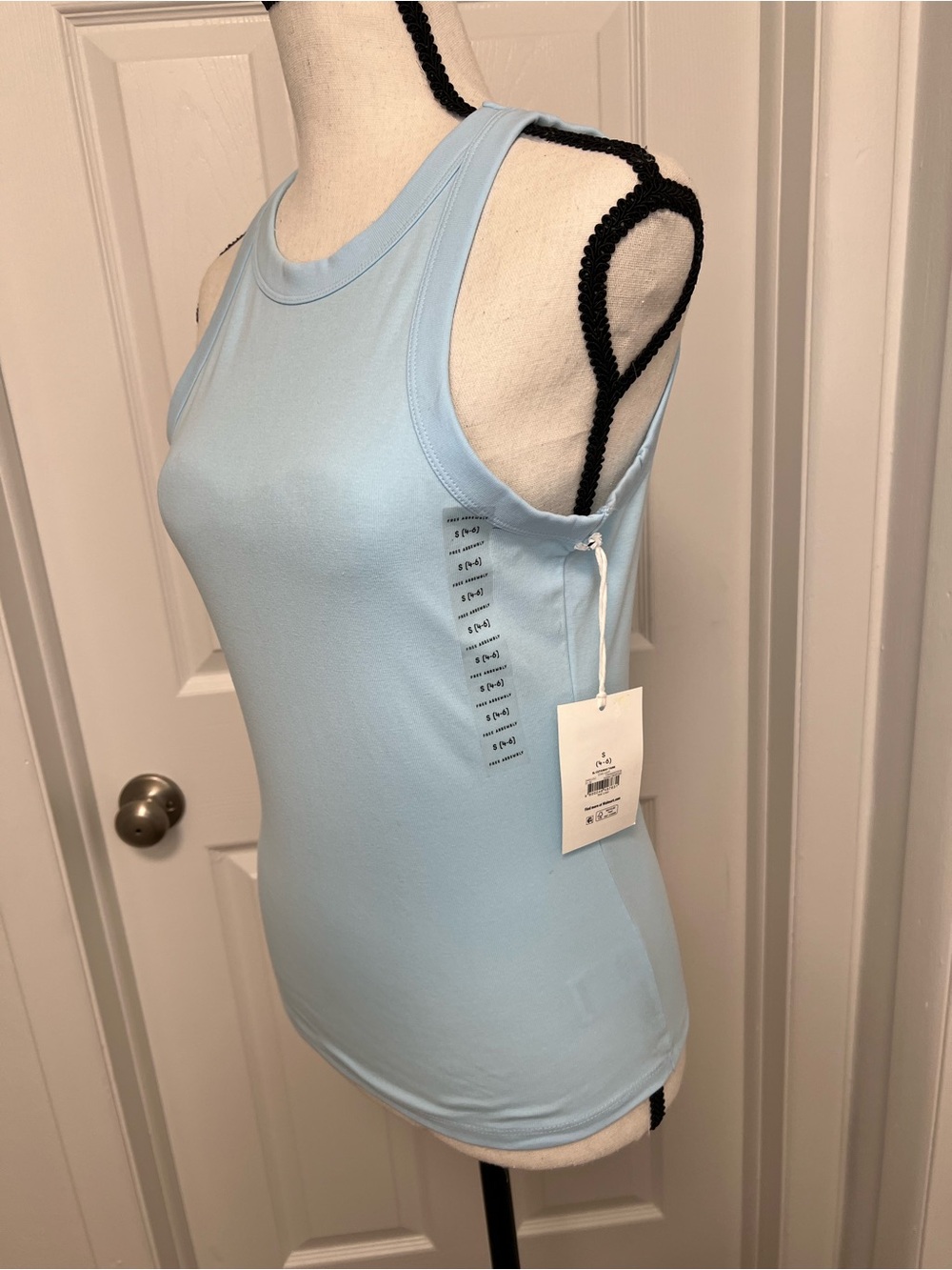 Women's Light Blue Racerback Tank Top - Classic Stretch